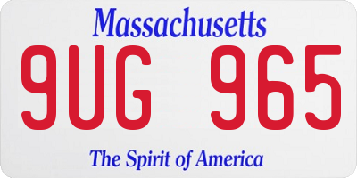 MA license plate 9UG965