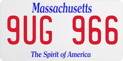 MA license plate 9UG966