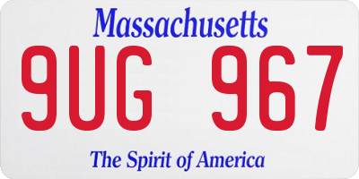MA license plate 9UG967