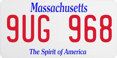 MA license plate 9UG968