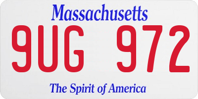 MA license plate 9UG972