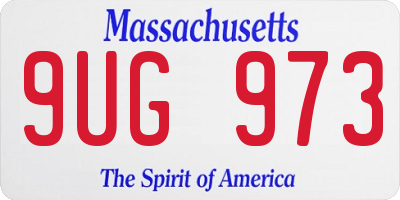 MA license plate 9UG973