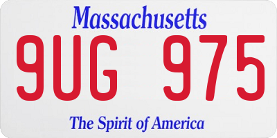 MA license plate 9UG975