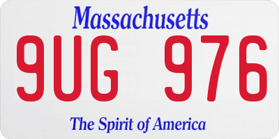 MA license plate 9UG976