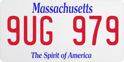 MA license plate 9UG979