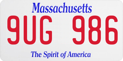MA license plate 9UG986
