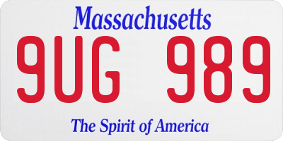 MA license plate 9UG989