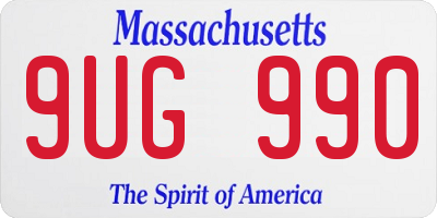 MA license plate 9UG990