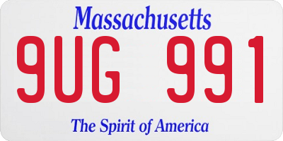 MA license plate 9UG991