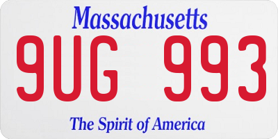 MA license plate 9UG993