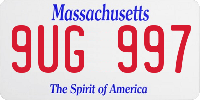 MA license plate 9UG997