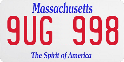 MA license plate 9UG998