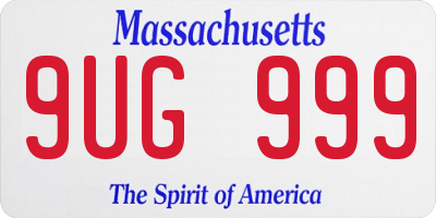 MA license plate 9UG999