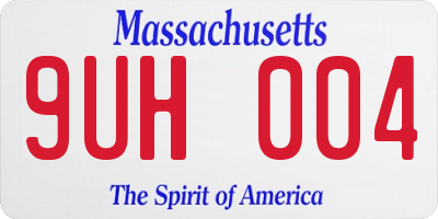 MA license plate 9UH004