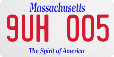 MA license plate 9UH005