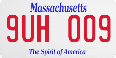 MA license plate 9UH009