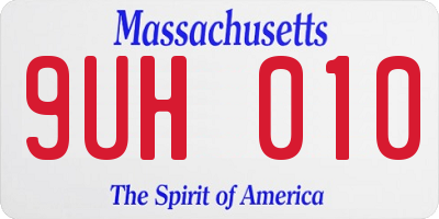 MA license plate 9UH010