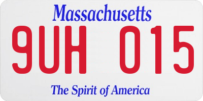 MA license plate 9UH015
