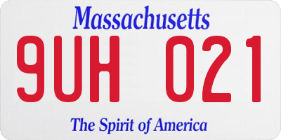 MA license plate 9UH021