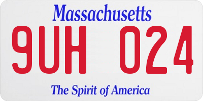 MA license plate 9UH024