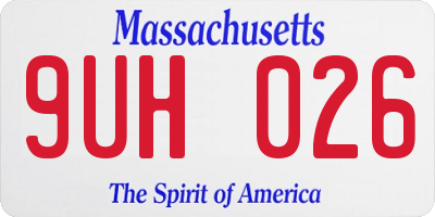 MA license plate 9UH026