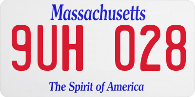 MA license plate 9UH028