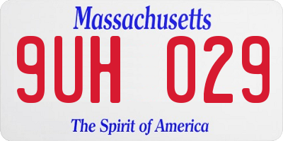 MA license plate 9UH029
