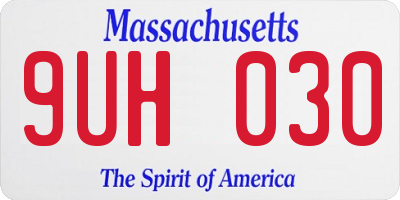 MA license plate 9UH030