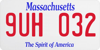 MA license plate 9UH032
