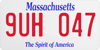 MA license plate 9UH047