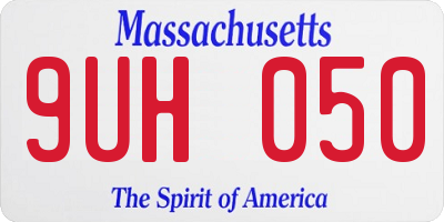MA license plate 9UH050
