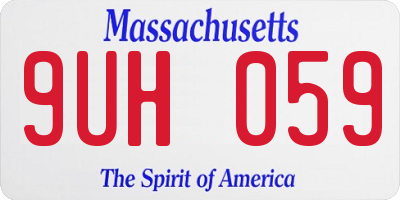 MA license plate 9UH059