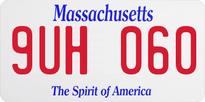 MA license plate 9UH060