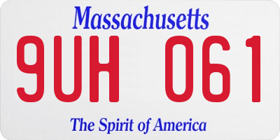 MA license plate 9UH061