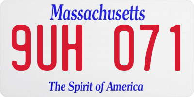 MA license plate 9UH071