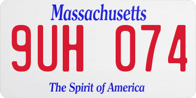MA license plate 9UH074