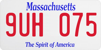 MA license plate 9UH075