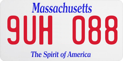 MA license plate 9UH088