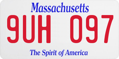 MA license plate 9UH097