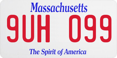 MA license plate 9UH099