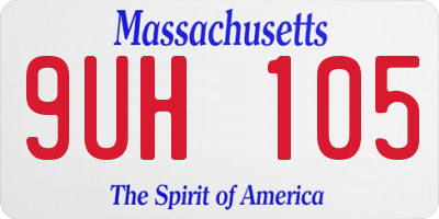 MA license plate 9UH105