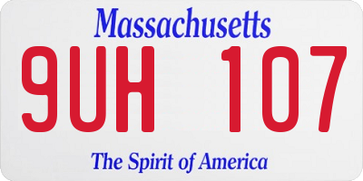 MA license plate 9UH107