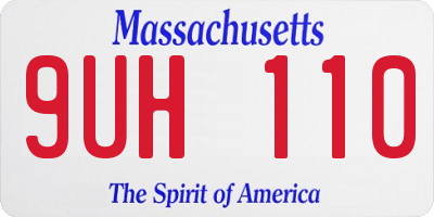 MA license plate 9UH110
