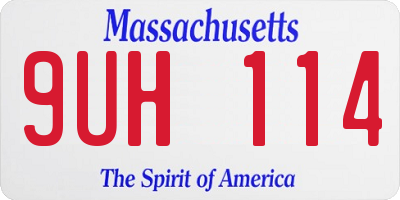 MA license plate 9UH114
