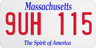 MA license plate 9UH115