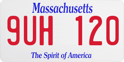 MA license plate 9UH120