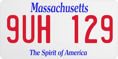 MA license plate 9UH129