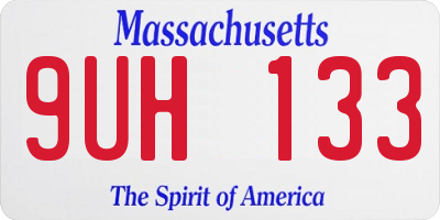 MA license plate 9UH133