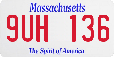MA license plate 9UH136