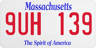 MA license plate 9UH139